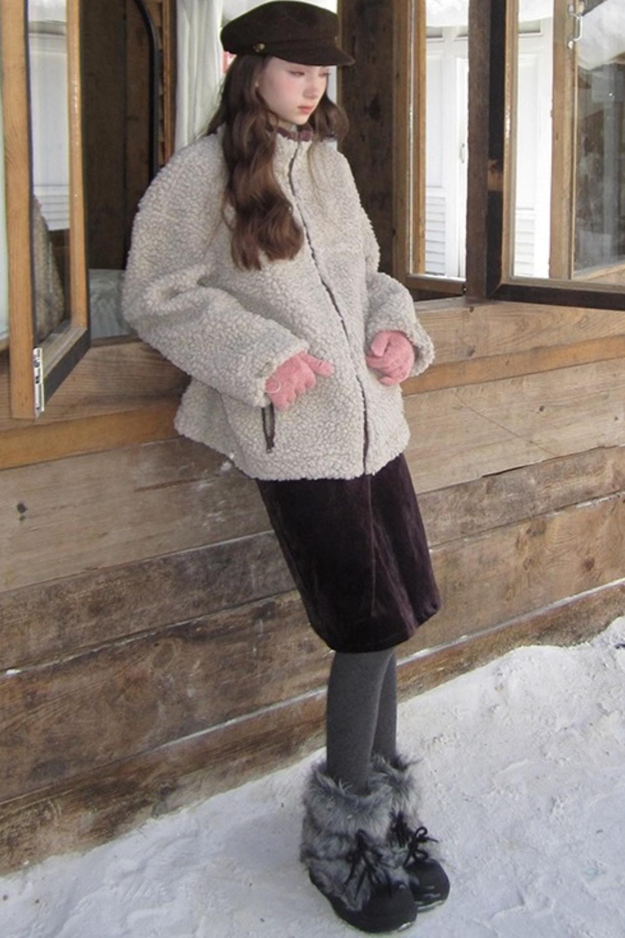 Vintage Dark Purple Velvet Skirt