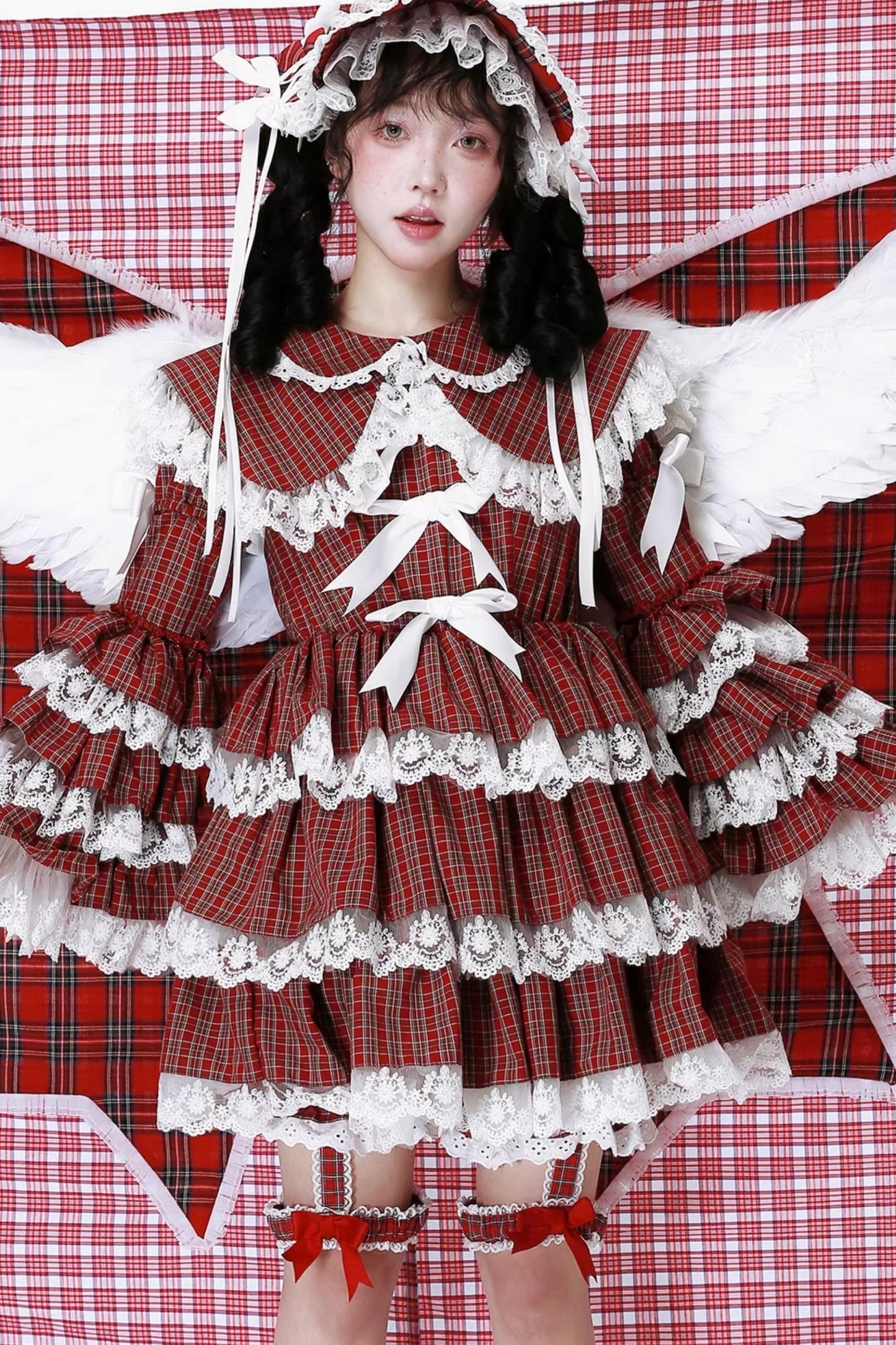 Lolita Style Red Check Dress