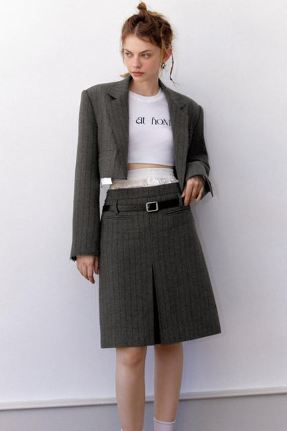 College Chic Striped Blazer Set-Up