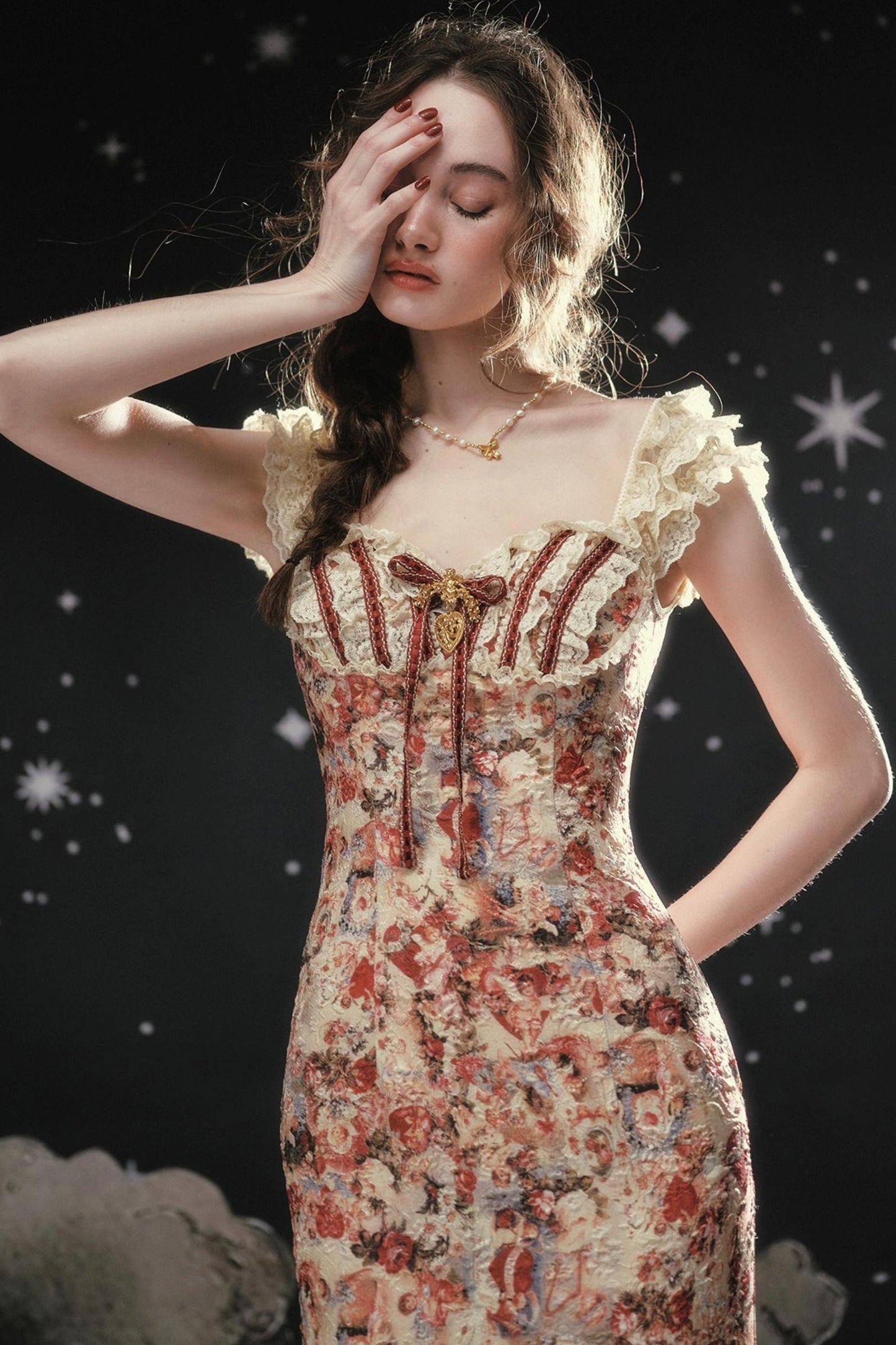 French Lace Floral Dress Set-Up