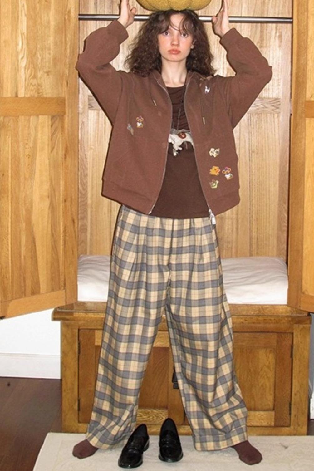 Ceramic Worn Craft Hooded Sweatshirt Coat