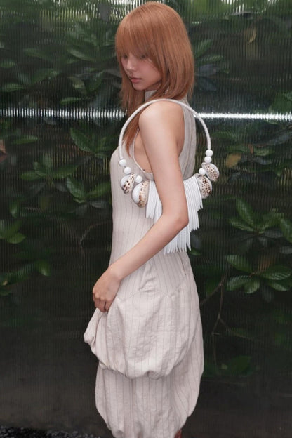Striped Asymmetrical Deconstructed Dress