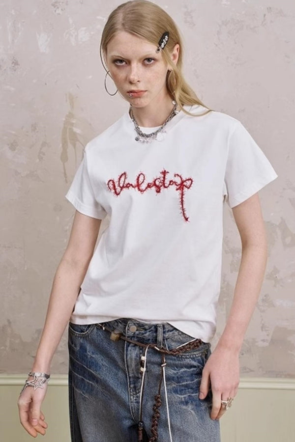 Silk Embroidered Tee