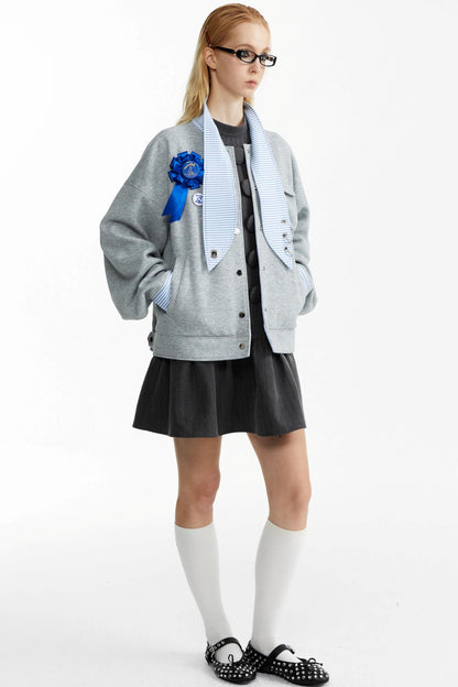 Rabbit Collar Sweatshirt Jacket