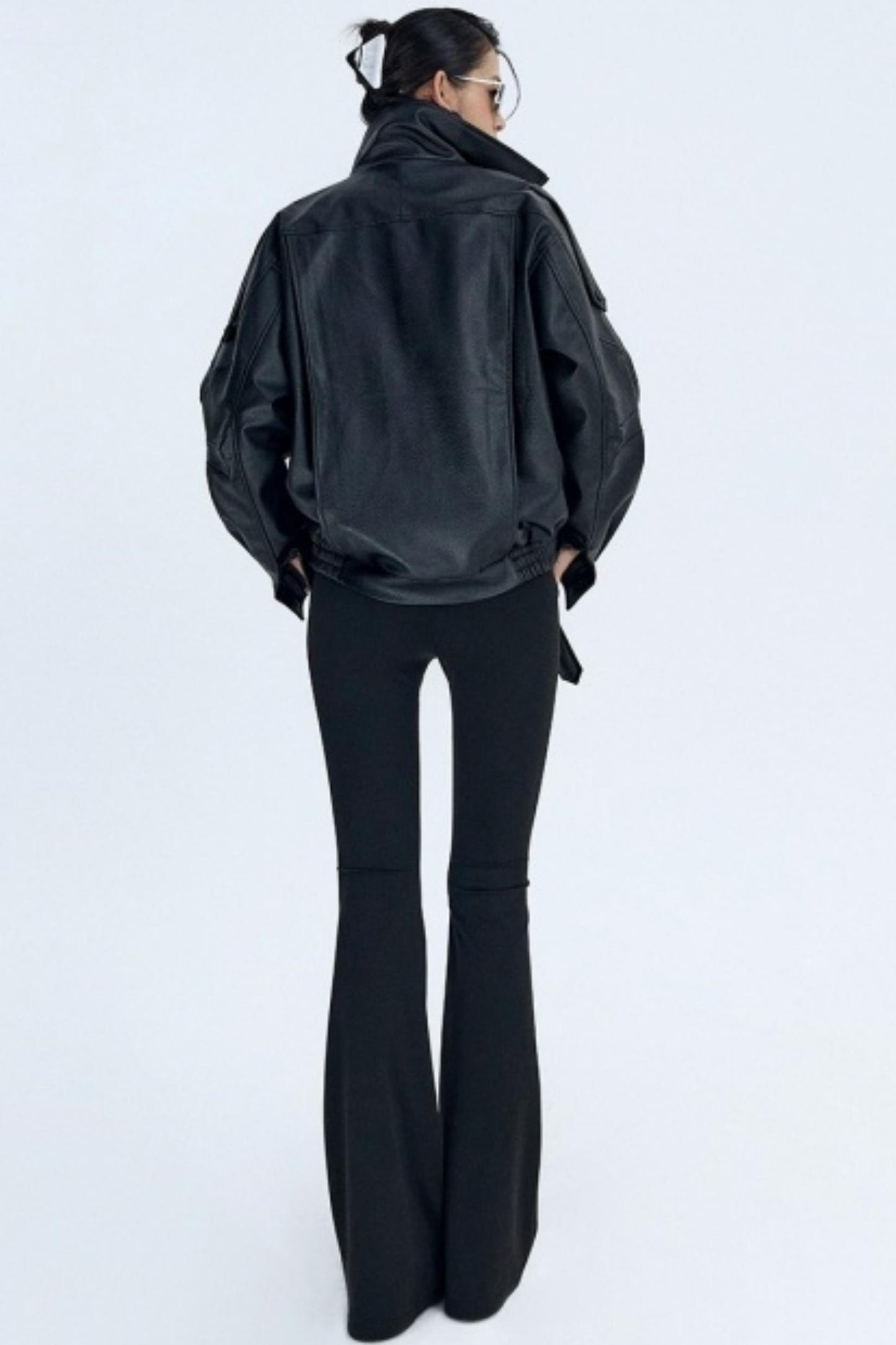 Black Fleece Flared Pants