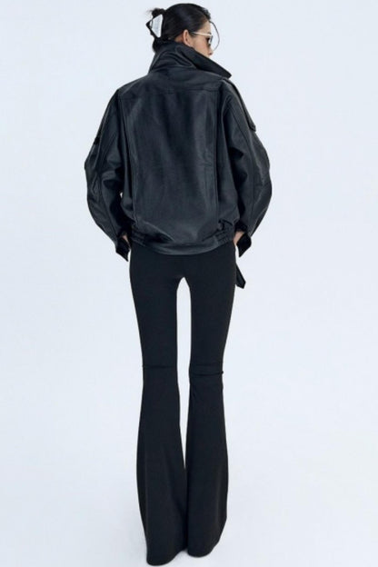 Black Fleece Flared Pants