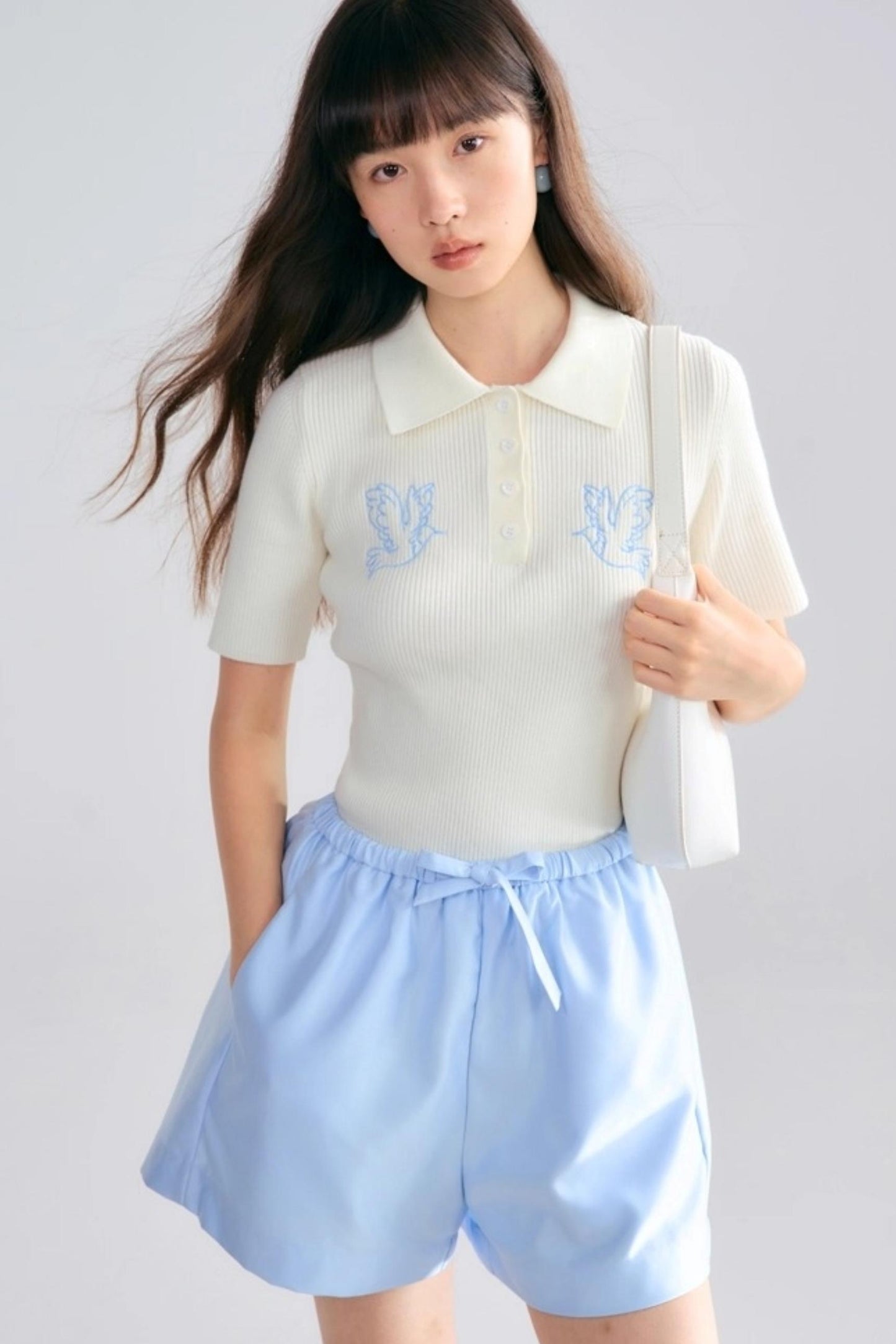 Asuka Love Poems Embroidery Polo Shirt