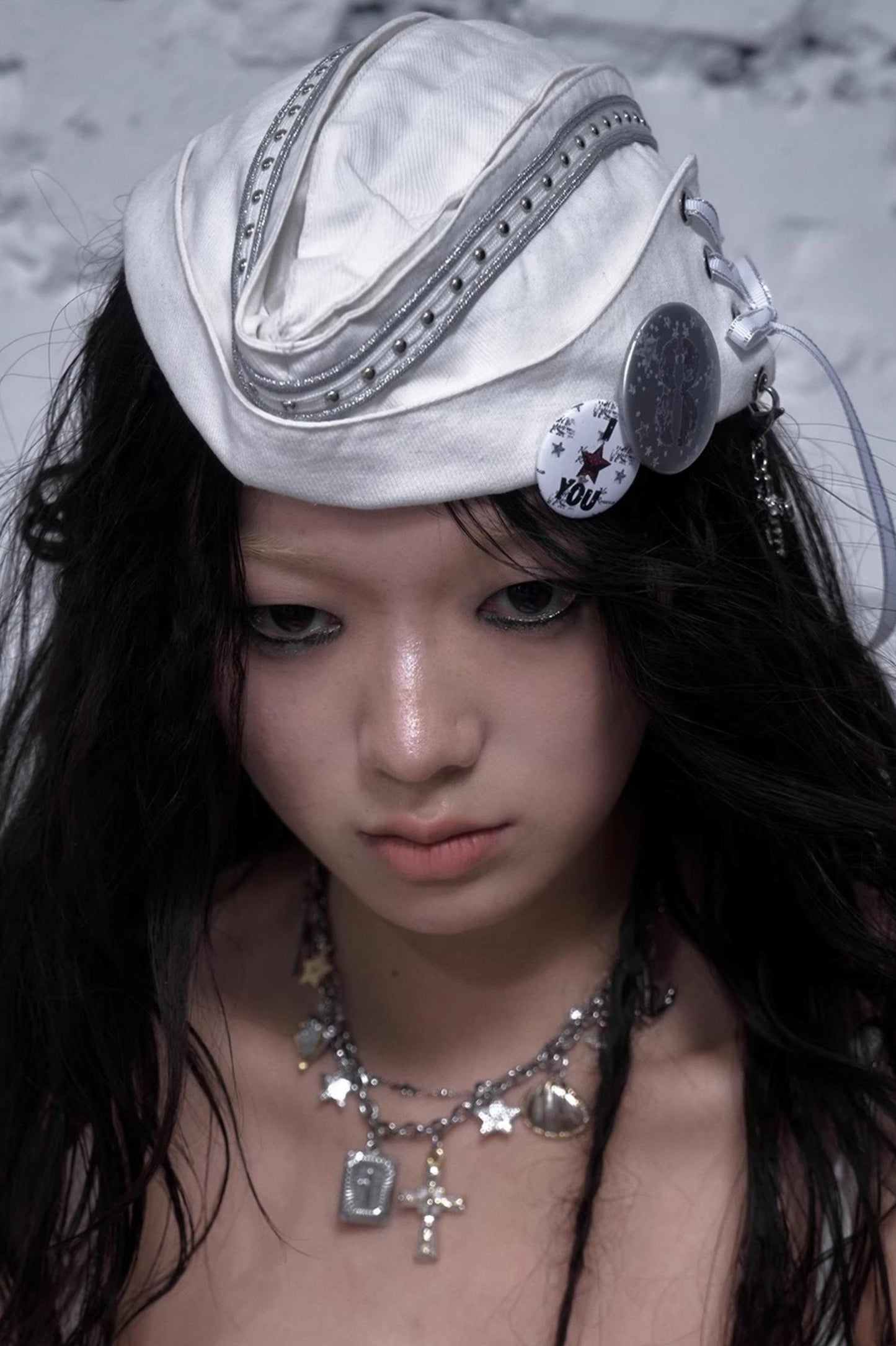 White-Black Sailor Hat