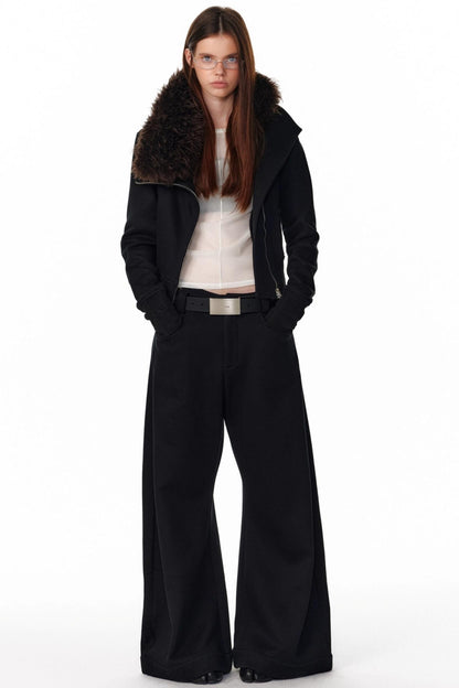 Vintage Plaid Lapel Sweatshirt Jacket