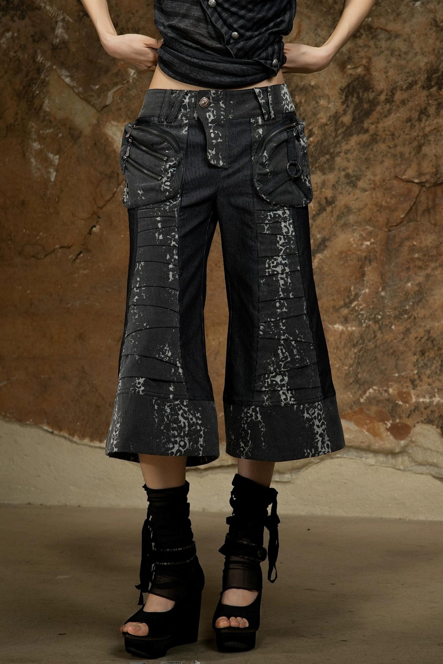 Punk Dark Flared Pants