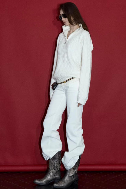 Three-Dimensional Cable Knit Sweater