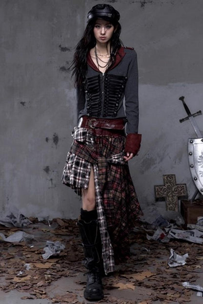 Vintage Punk Plaid Skirt
