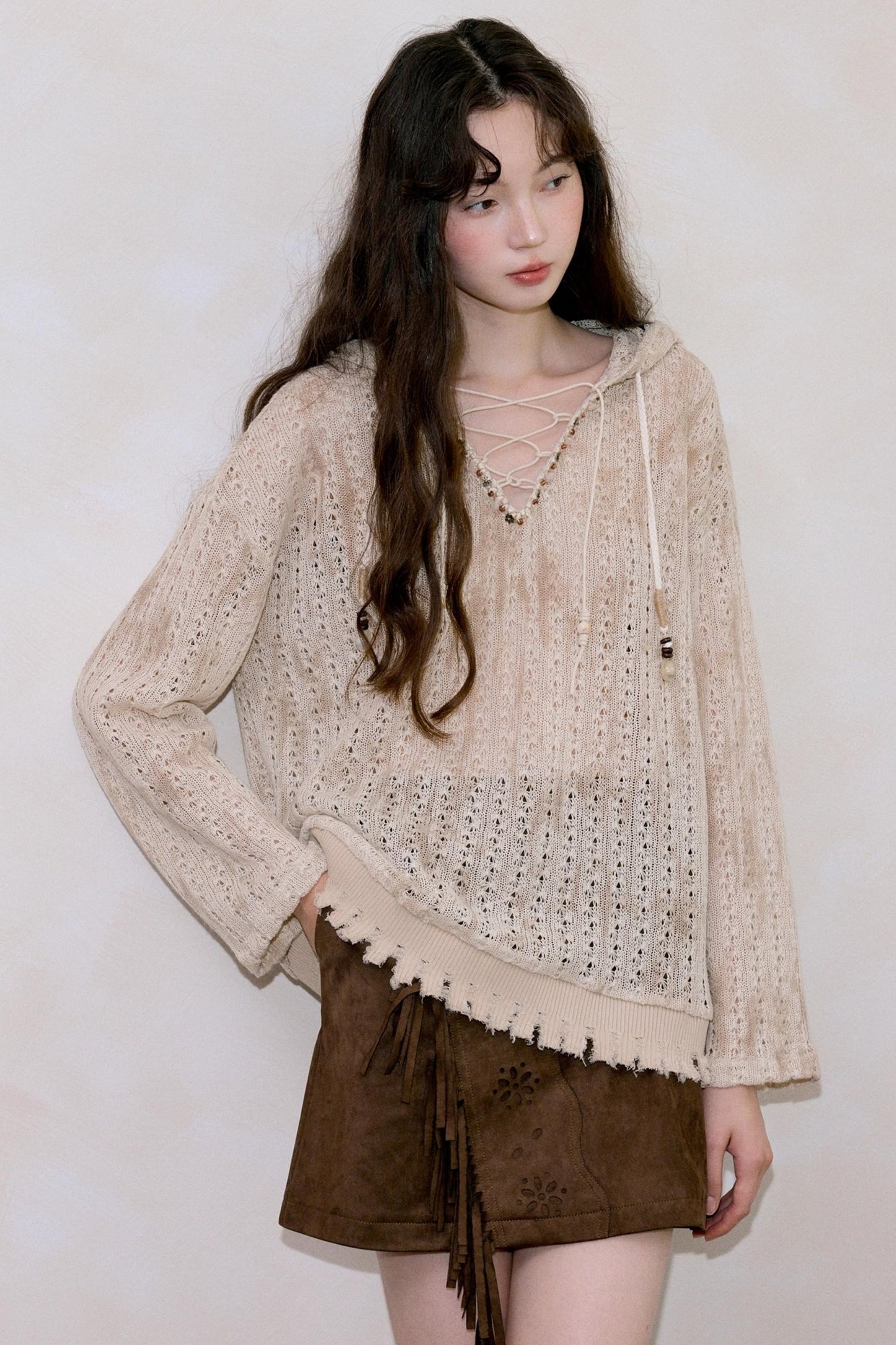 Original Neo-Bohemian Hooded Blouse