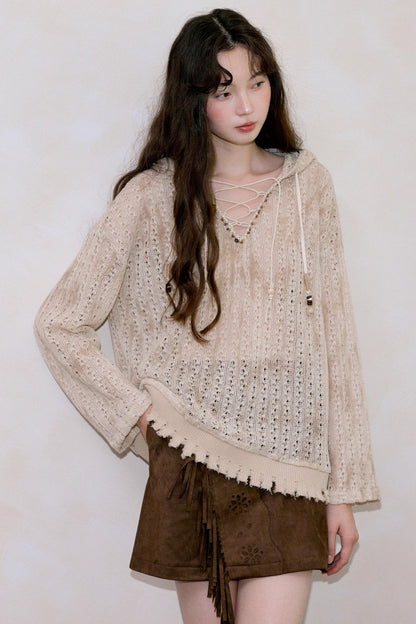 Original Neo-Bohemian Hooded Blouse