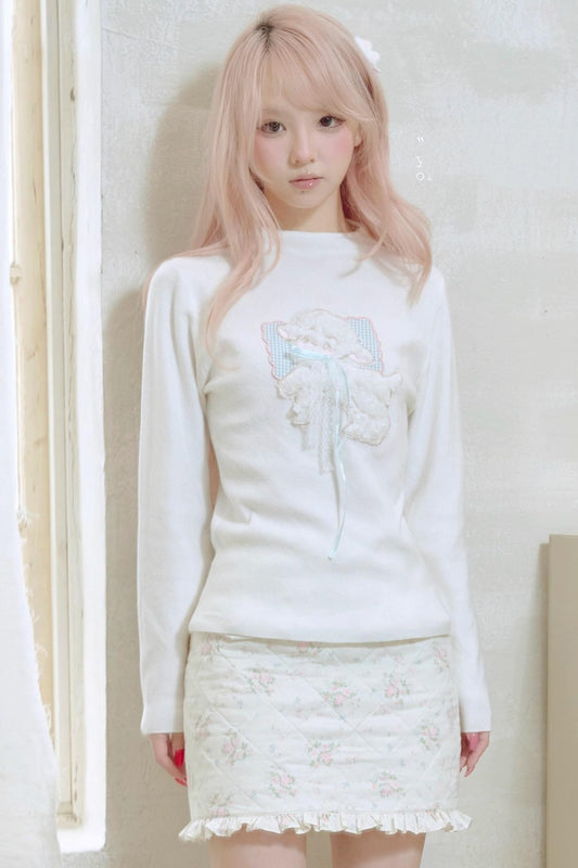 Lamb Bow Embroidered Sweater