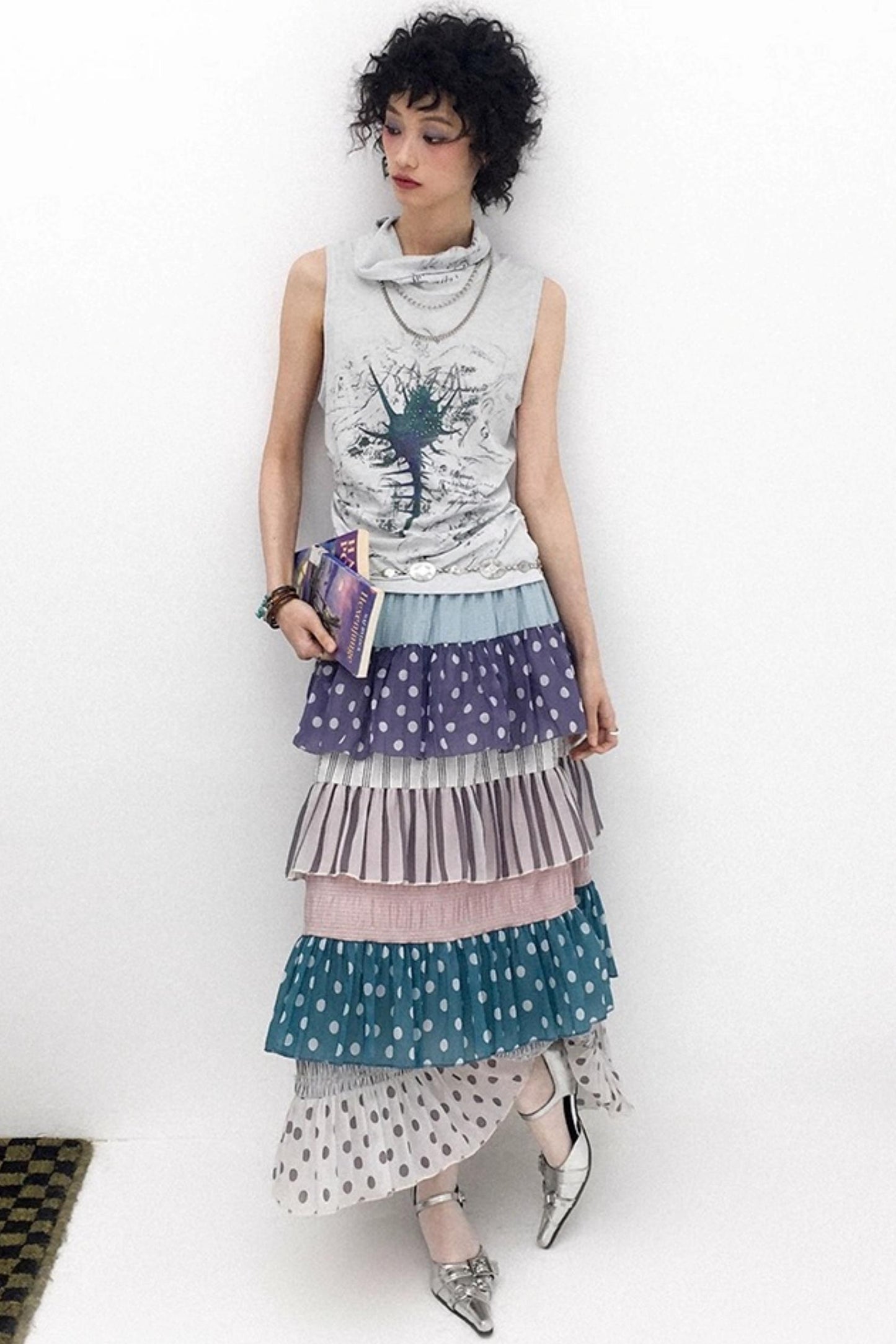 Asymmetrical Pleated Tank Top