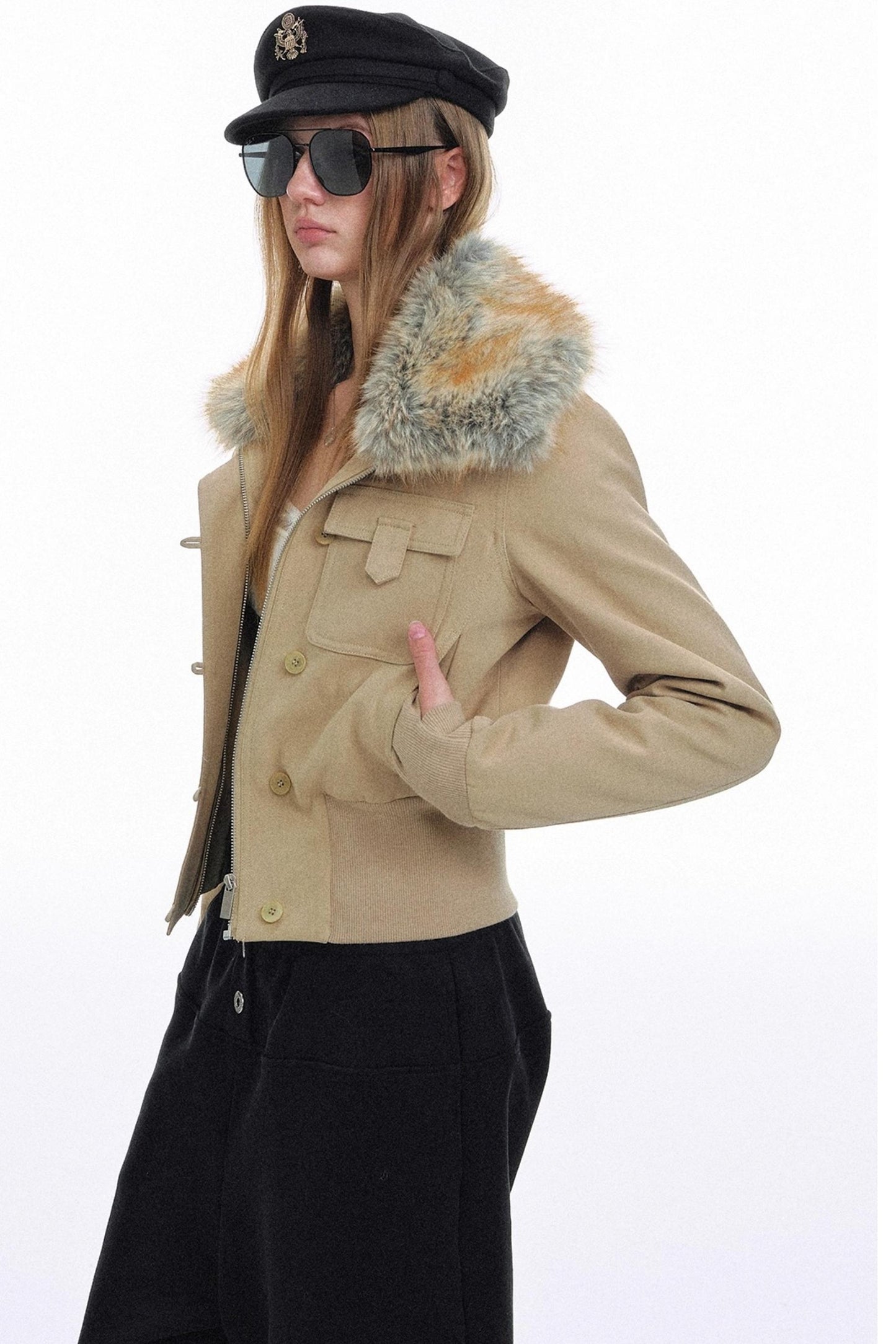 Raccoon Fur Lapel Jacket