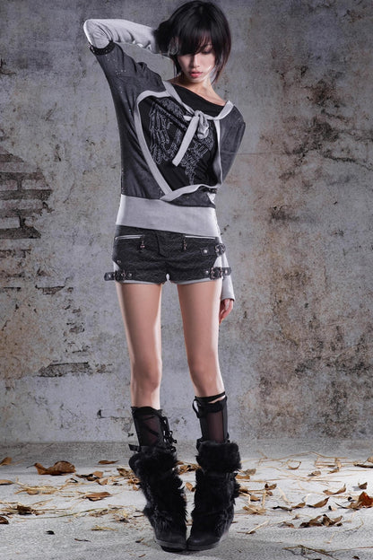 Punk Retro Low-Rise Shorts Set-Up