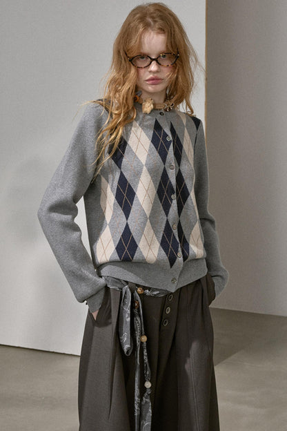 Retro Color-Blocked Knitted Top