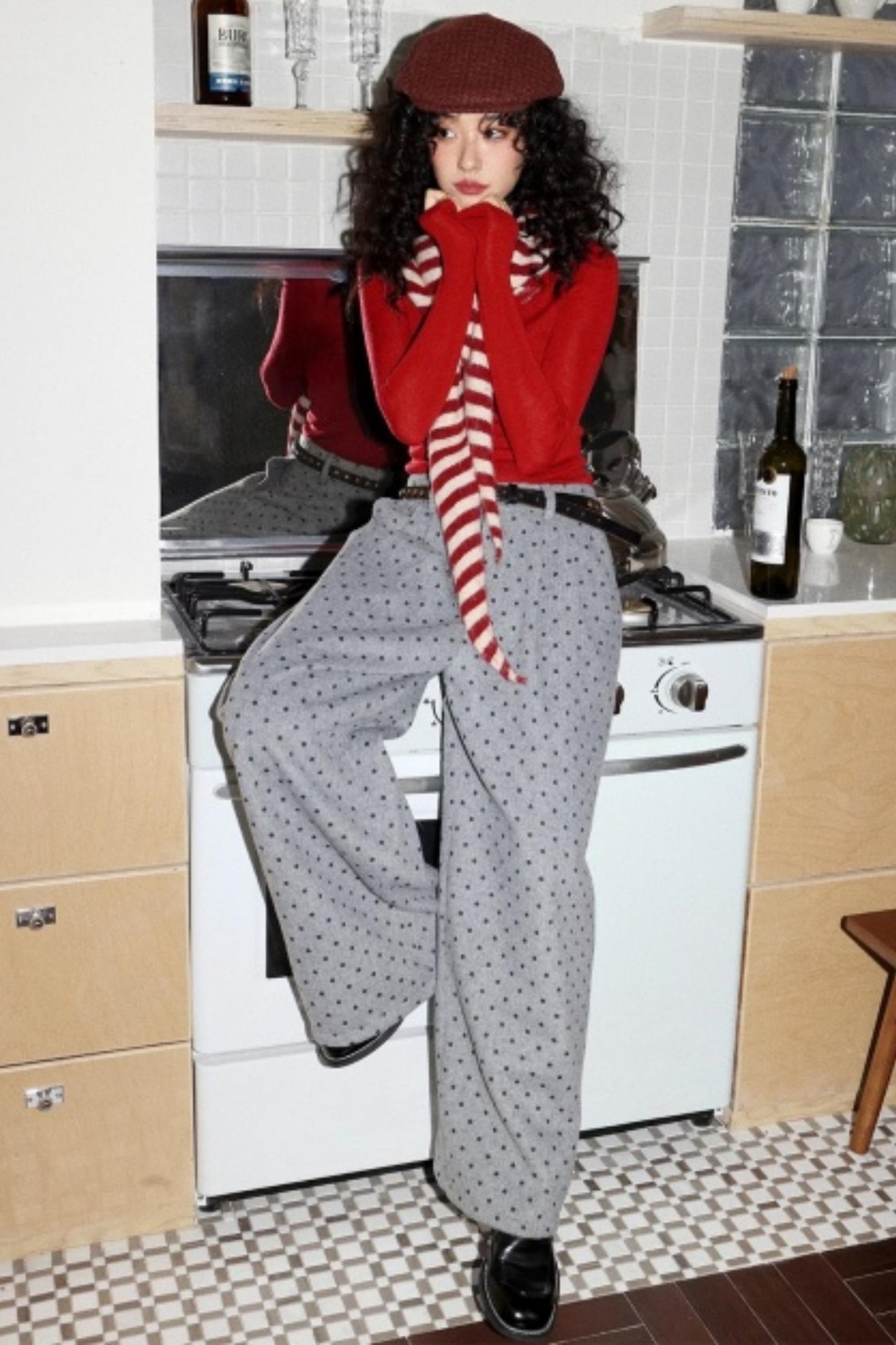 Polka Dot Woolen Pants
