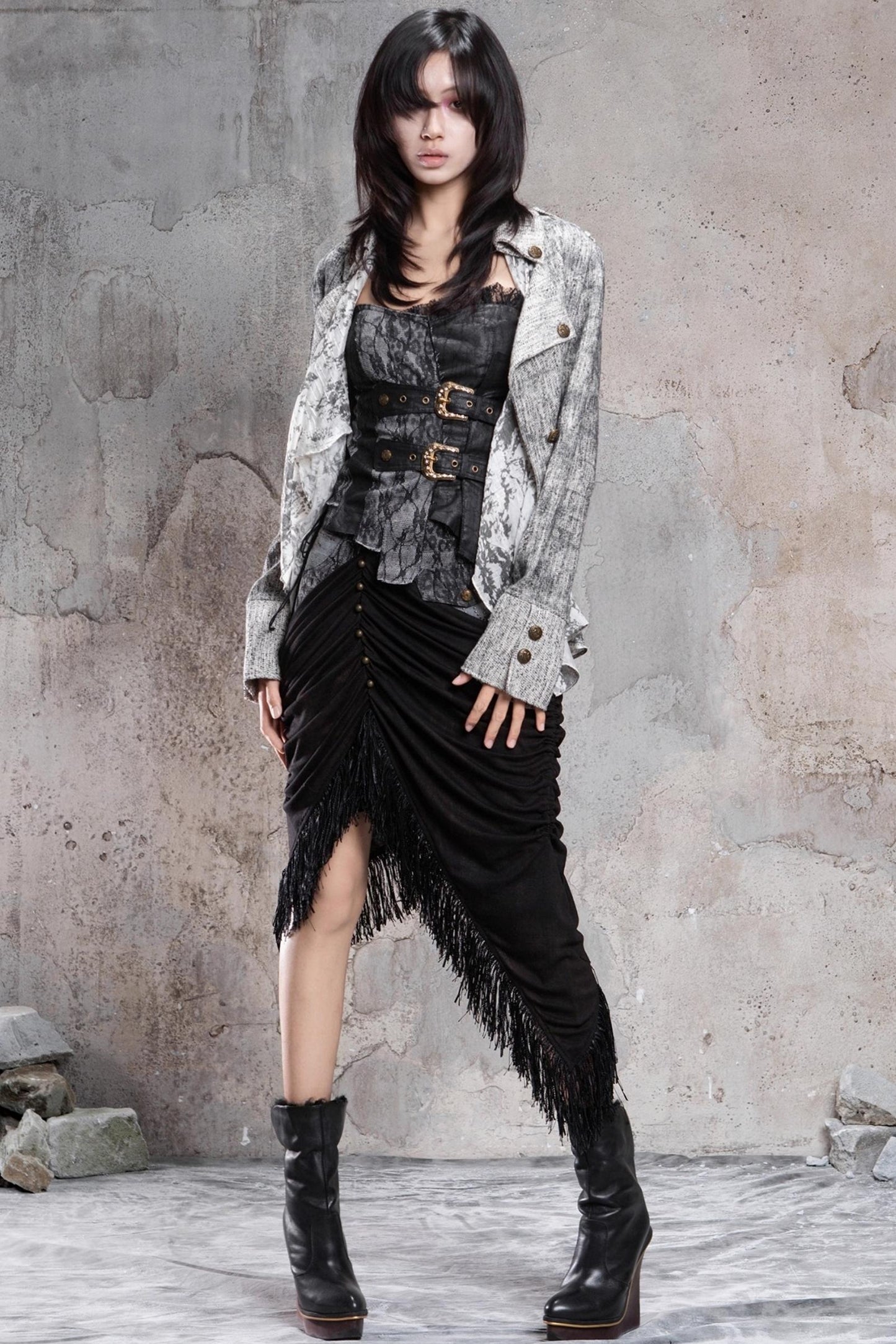 Patchwork Knit Skirt