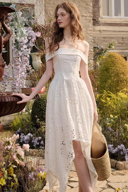 Milky Way Asymmetrical White Dress