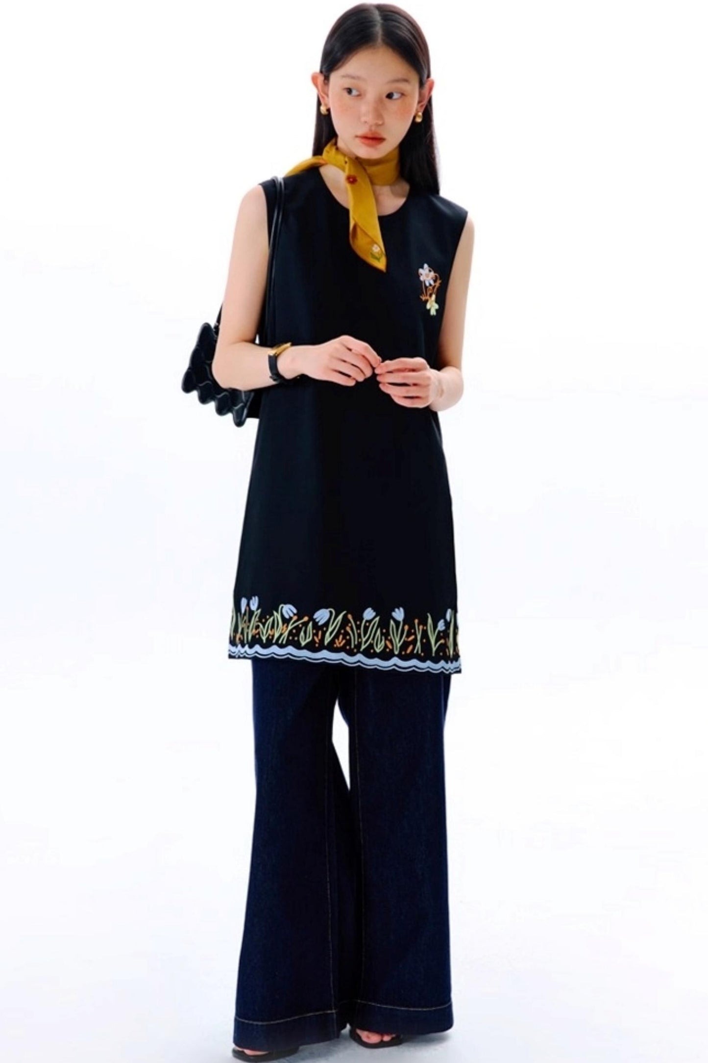 Original Tulip Embroidered Vest Dress