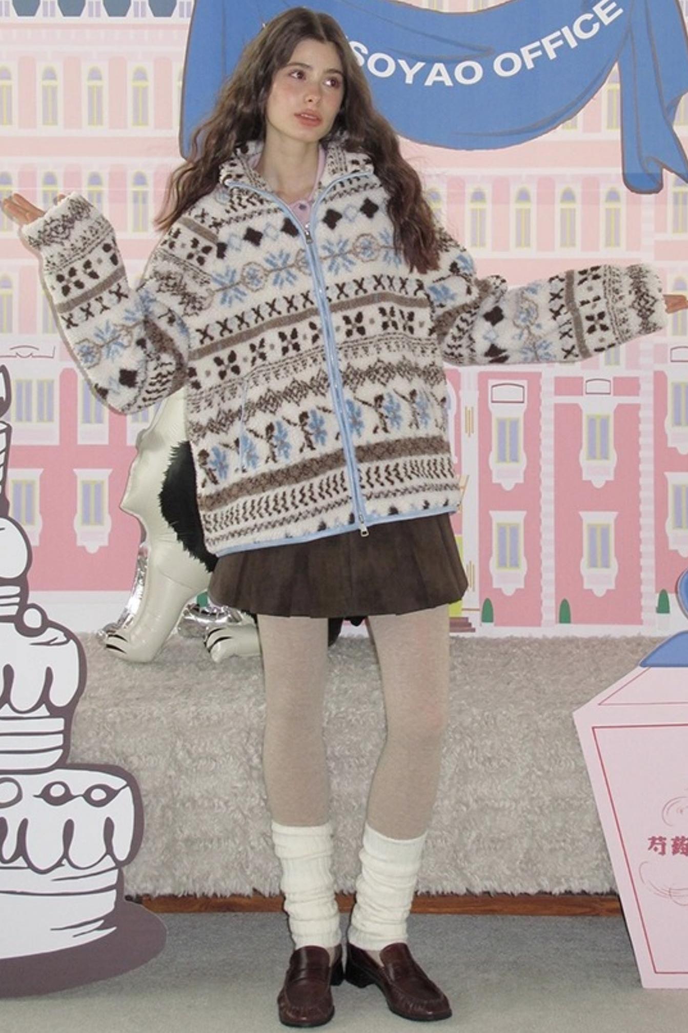 Sea Salt Cocoa Faux Shearling Jacket Set-Up