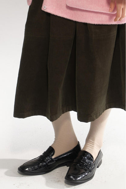 Retro Green Pleated Skirt