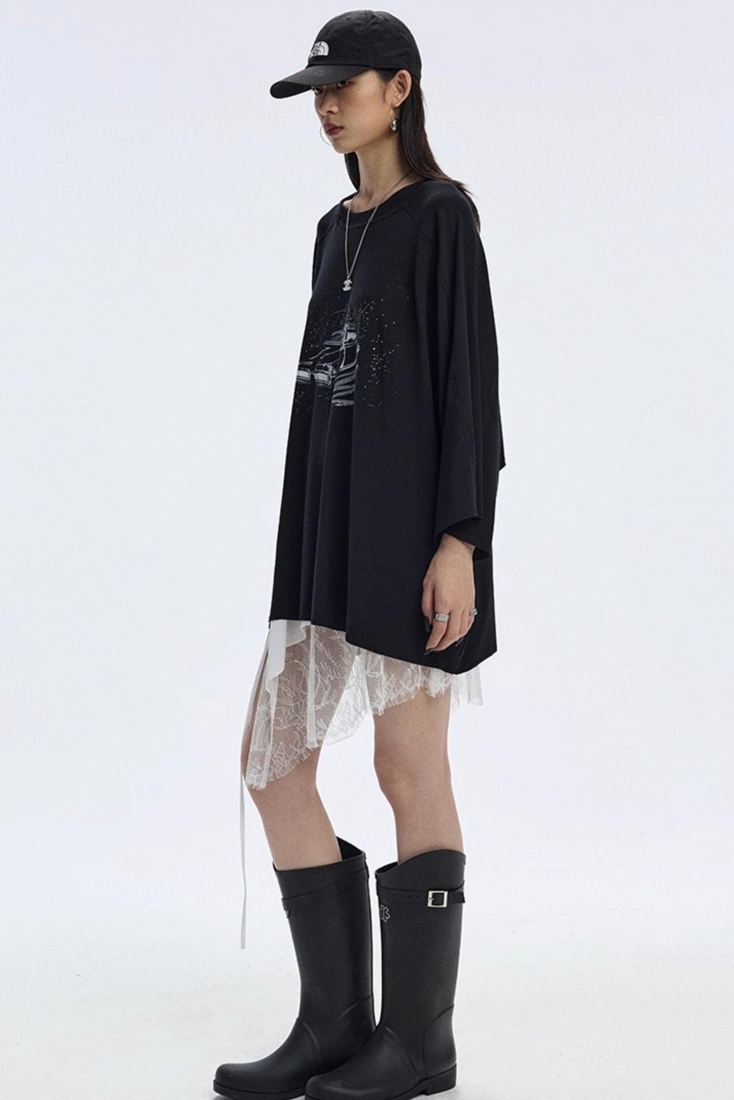 Vintage Car Print Cropped T-Shirt