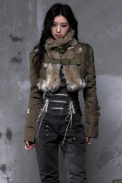 Retro Gold Thread Denim Jacket