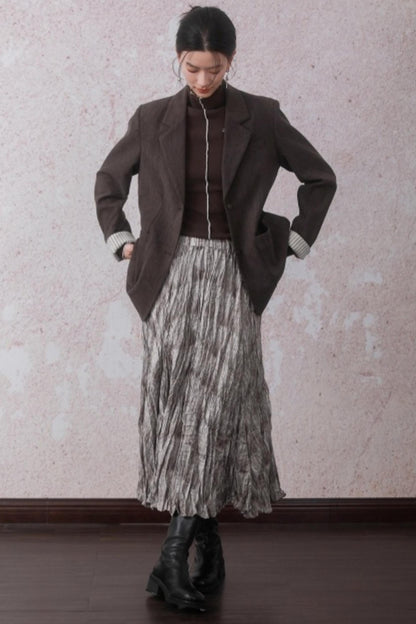 Cocoa Brown Half-Turtleneck Top