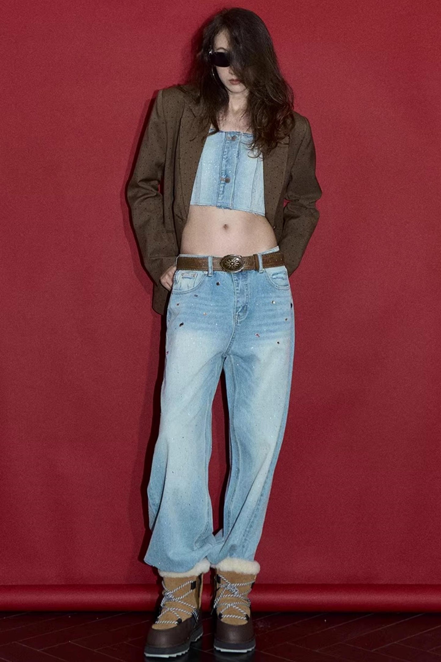 Brown Red Polka Dot Jacket