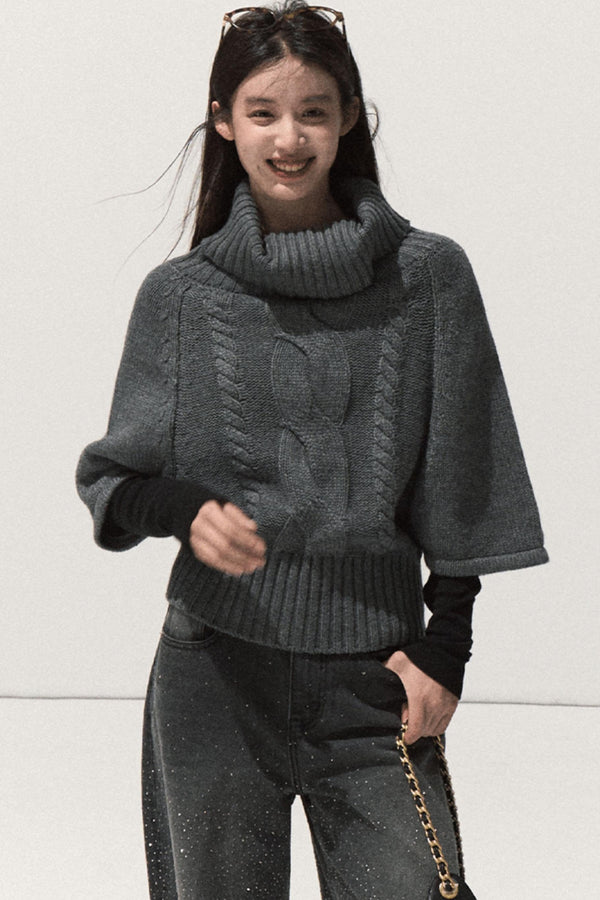 Retro Knit Twist Sweater