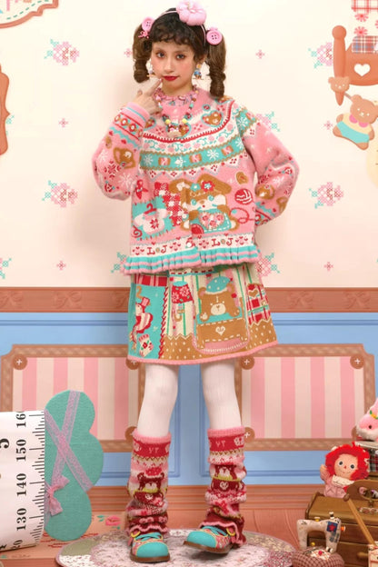 Fair Isle Mink Knit Cardigan