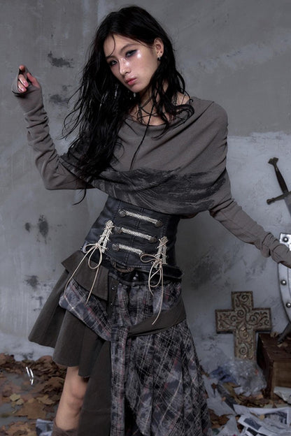 Wasteland Swing Collar Knitted Tops