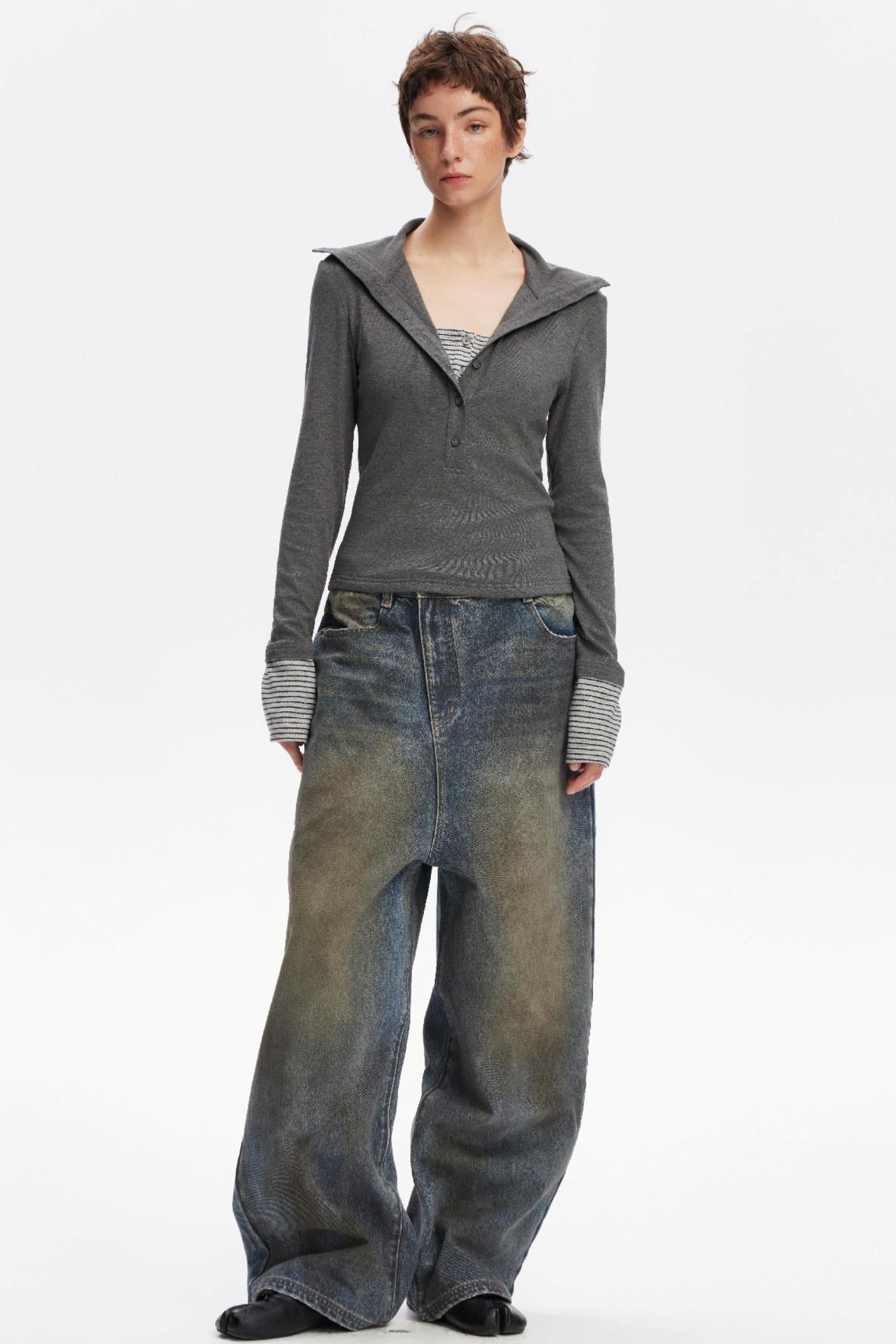 Vintage Distressed Denim Pants