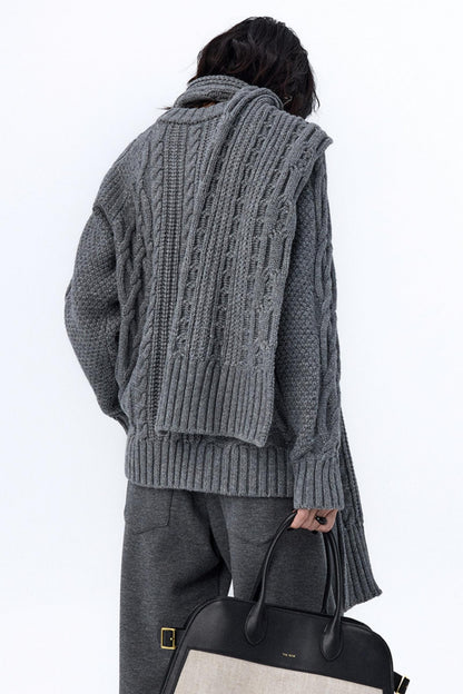 Retro Cable Loose Knitwear