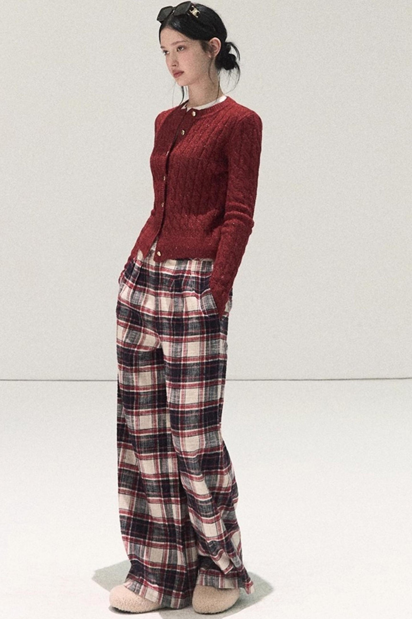 Pure Cotton Plaid Winter Pants