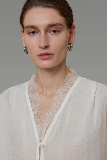 Autumn Lace V-Neck Top