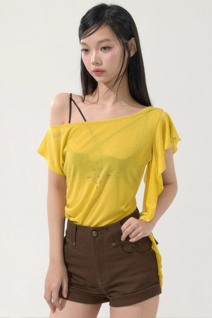 High-Waisted Metal Buckle Shorts