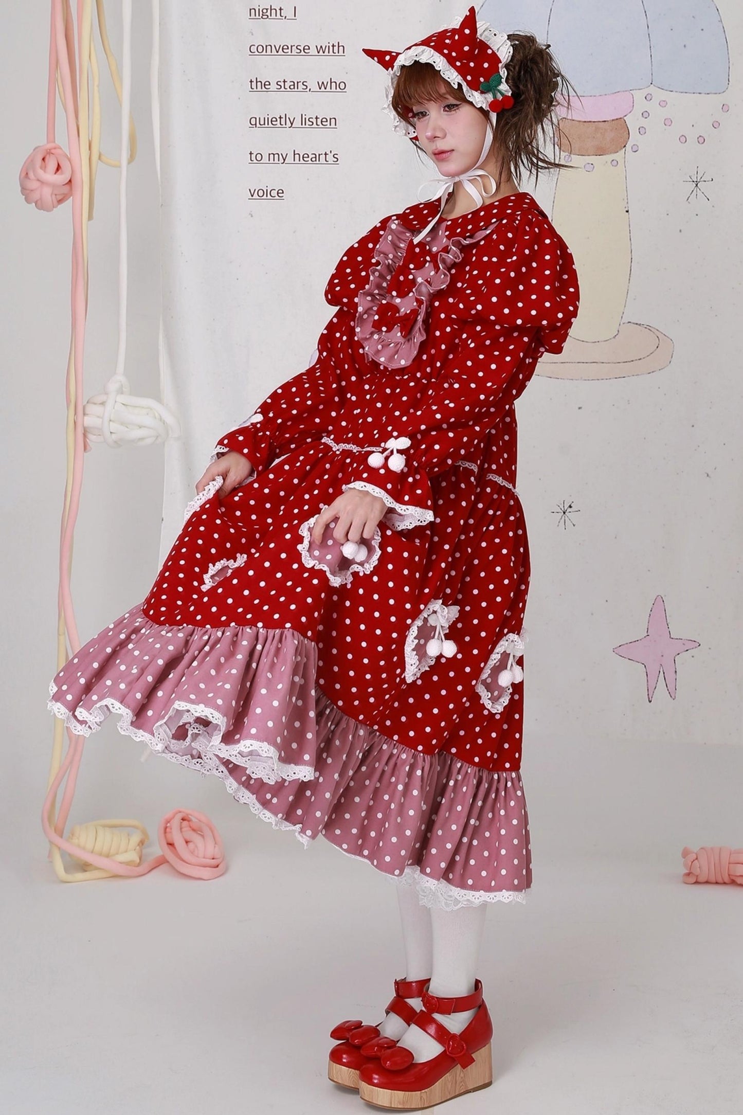 Vintage Christmas Polka Dot Lolita Dress
