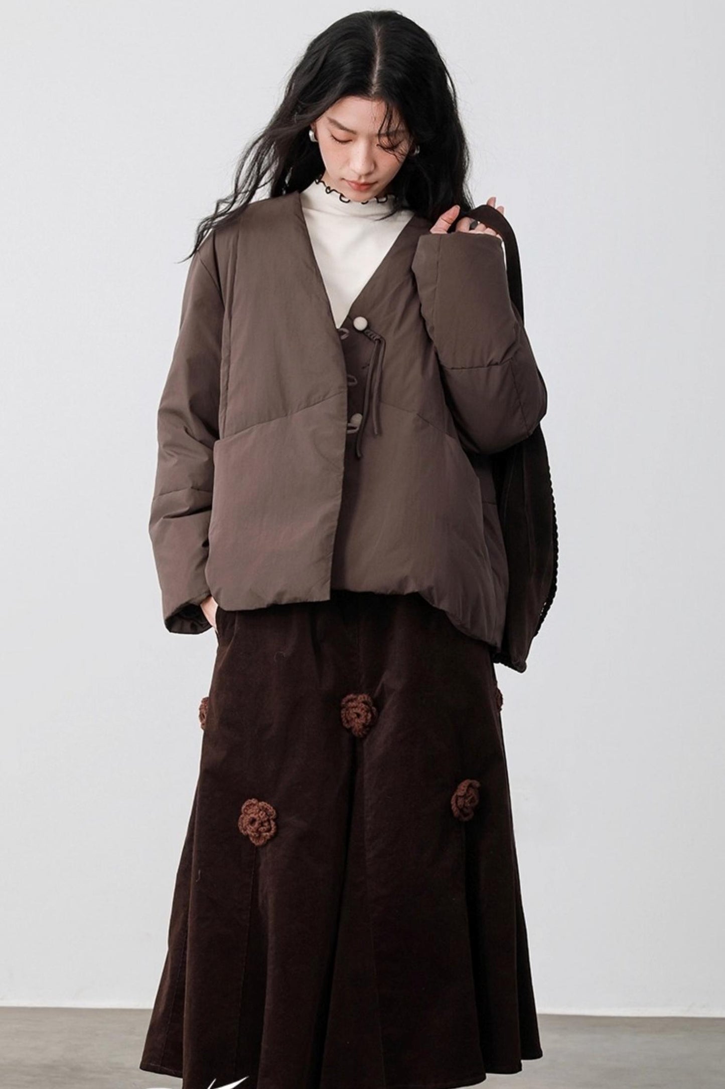 Fallen Leaves V-Neck Jacket