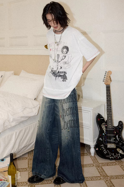 High-Waisted Flared Jeans