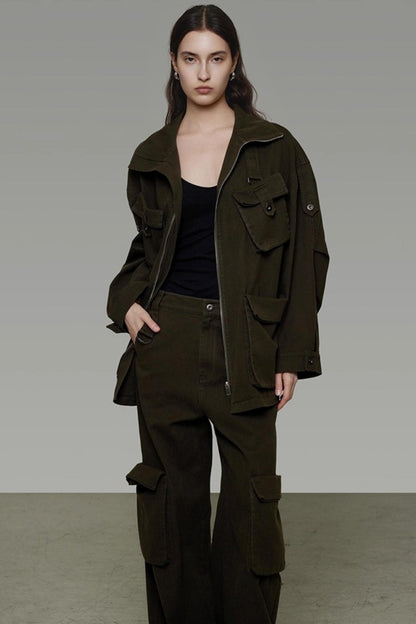 Vintage Cargo Silhouette Coat Set- Up
