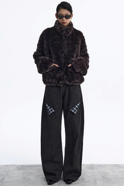 Dekonstruktierte Matte Schwarze Karohose