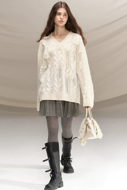 Raccoon Wool Crochet Sweater