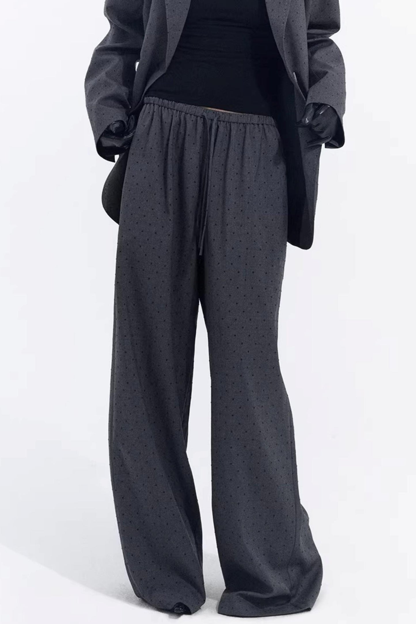 Retro Gray-Red Polka Dot Trousers