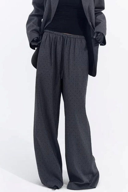 Retro Gray-Red Polka Dot Trousers