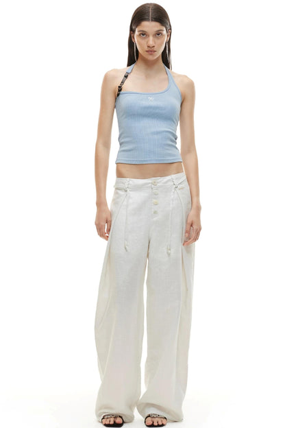 Tencel Linen Wide-Leg Pants